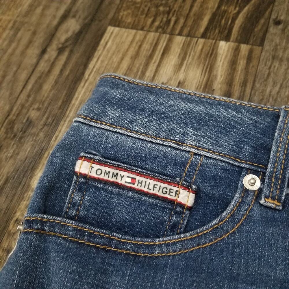 Tommy Hilfiger Womens Jean Skirt 12 Denim Y2K Mini Short Zipper Medium Wash - Picture 7 of 12